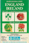 19/03/1988 : England v Ireland
