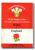 20/04/1985 : Wales v England