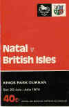 20/07/1974 : British Lions v Natal