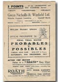 21/12/1957 : Probables v Possibles