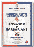 29/09/1990 : England v Barbarians