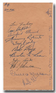 1958 Wallabies Autographs